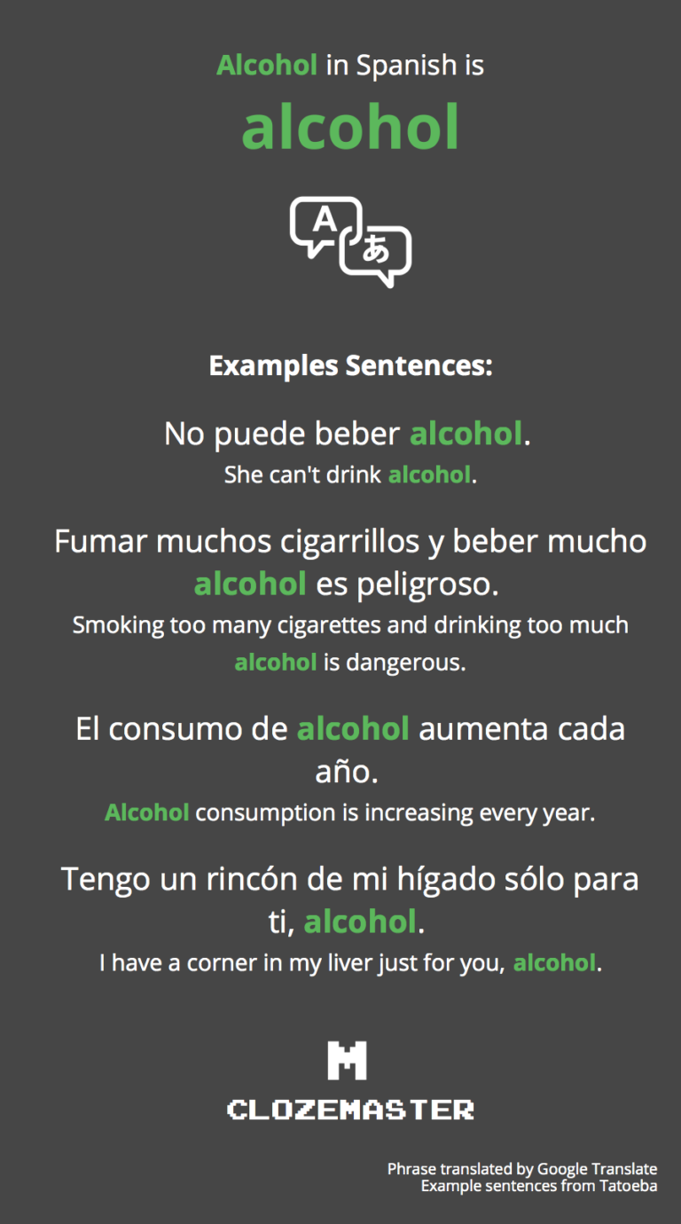 How Do You Say Alcohol in Spanish?